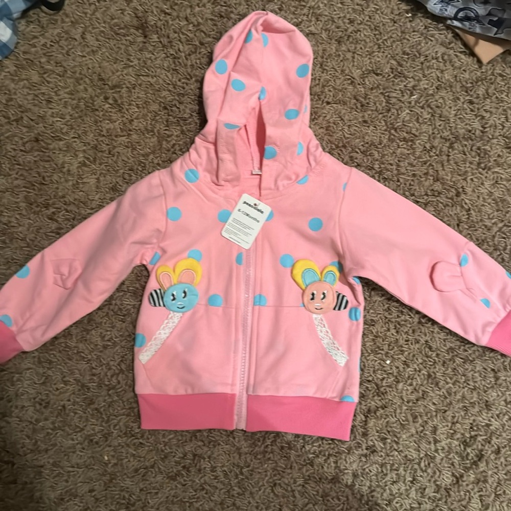 Little girls zip up hoodie, size 6-12 months